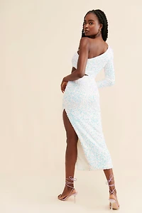 Saylor Lennox Sequin Cutout Midi Dress