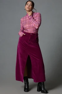 Pilcro The Madi Front-Slit Corduroy Skirt