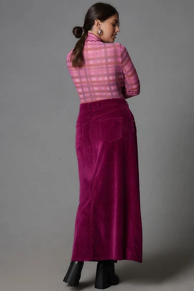 Pilcro The Madi Front-Slit Corduroy Skirt
