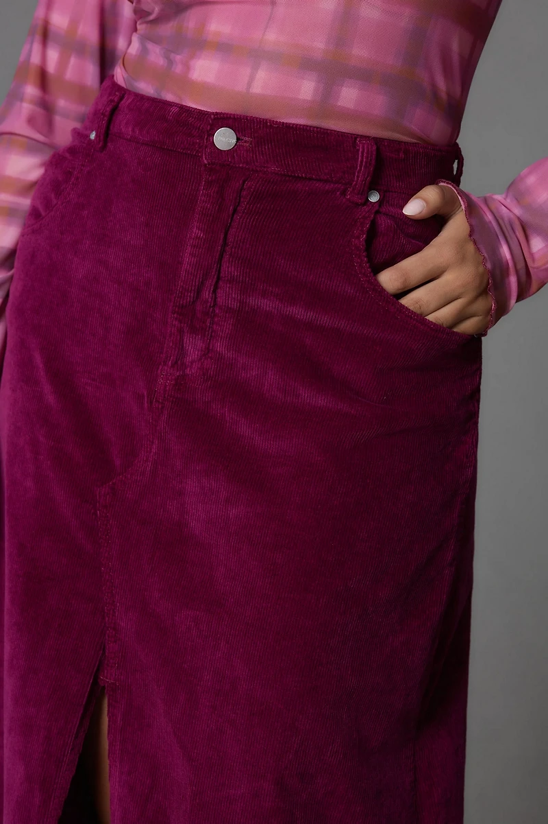 Pilcro The Madi Front-Slit Corduroy Skirt