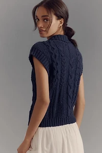 Pilcro Cable Knit Button Vest