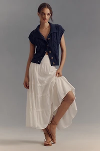 Pilcro Cable Knit Button Vest