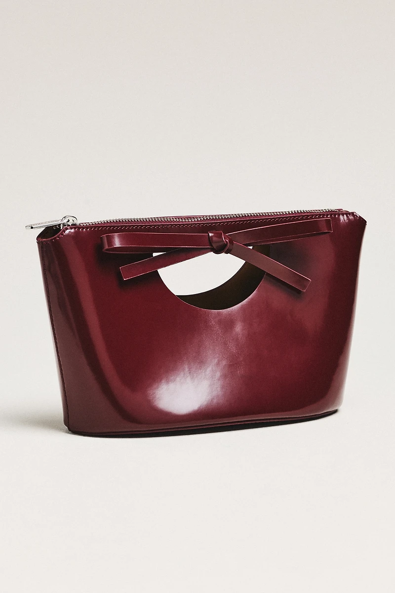 Studio Amelia Sofia Leather Bow Clutch
