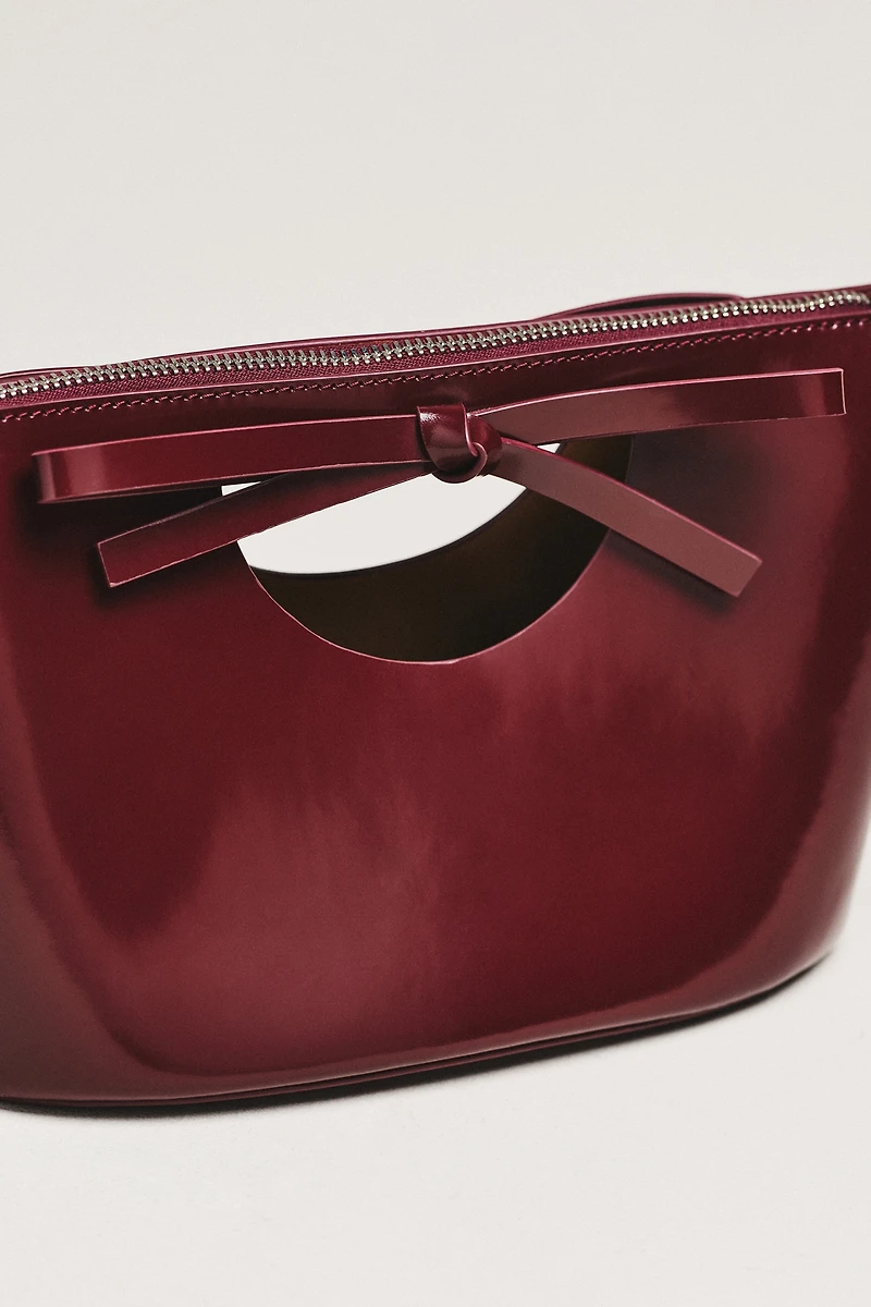Studio Amelia Sofia Leather Bow Clutch