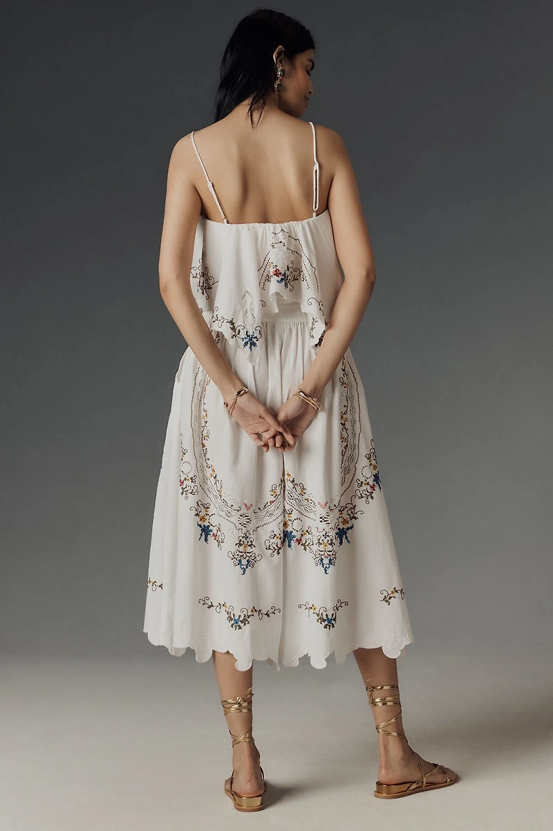 Embroidered Culotte Pants