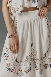 Embroidered Culotte Pants