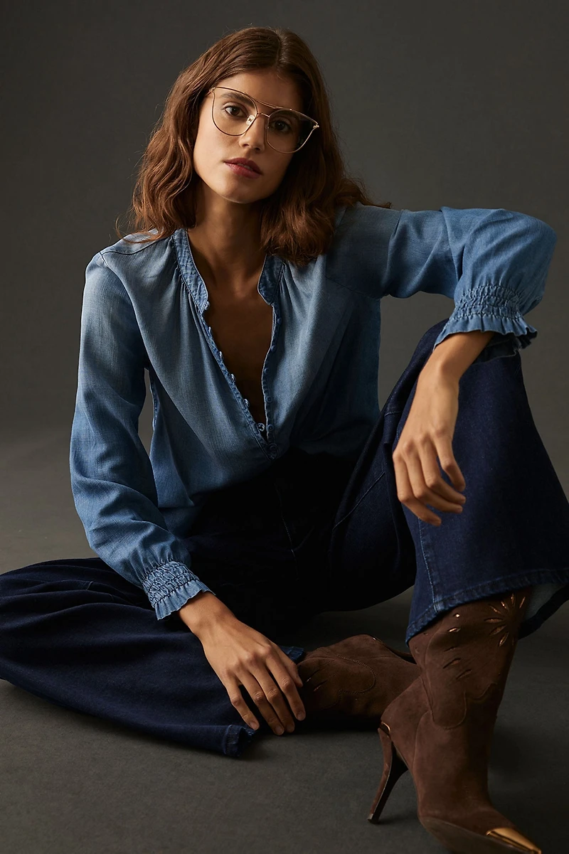 Cloth & Stone Henley Buttoned Shirt