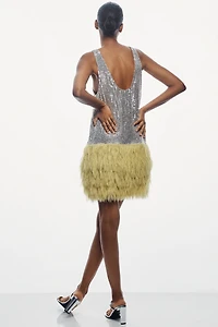 Siempre Deco Sequin Feather Tunic