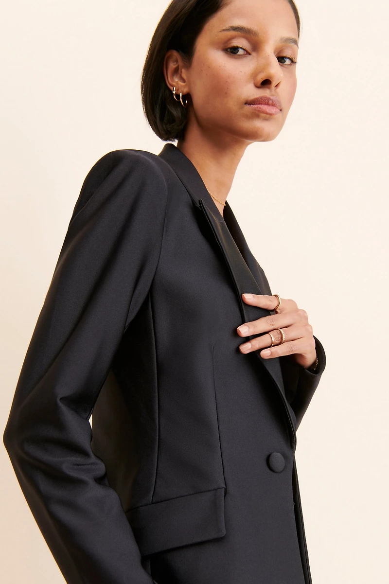 Good American Disco Scuba Sculpted Blazer