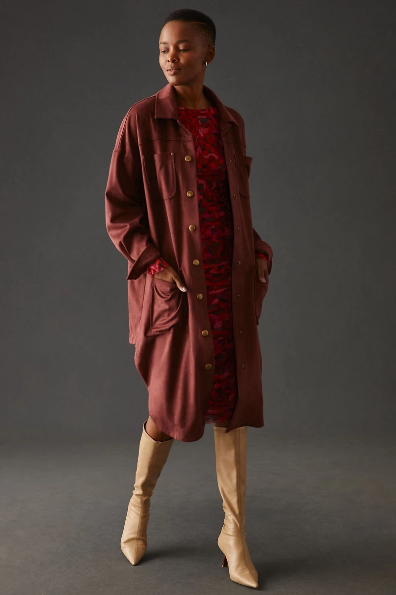 Faux Suede Duster