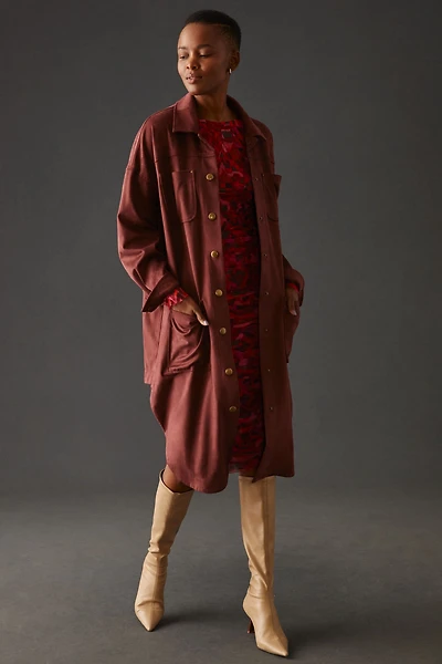 Faux Suede Duster