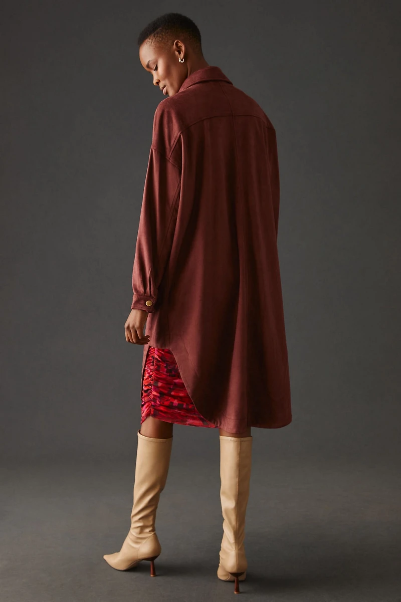 Faux Suede Duster