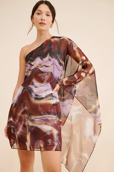 Halston Earth Strata Mini Dress
