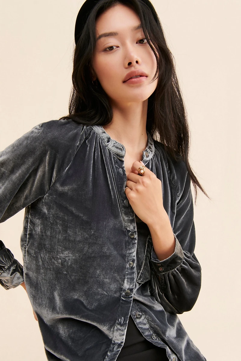 Pilcro Velvet Femme Buttondown Shirt
