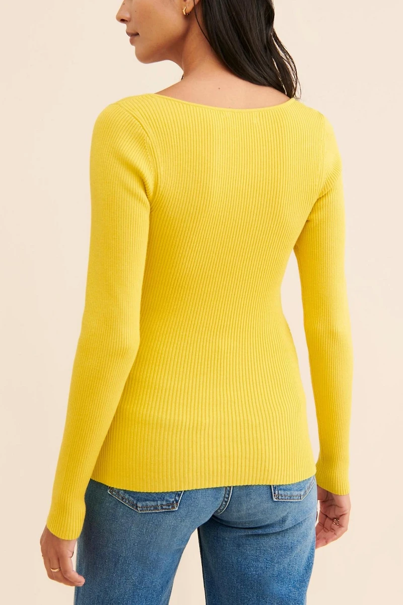 Maeve V-Neck Knit Top