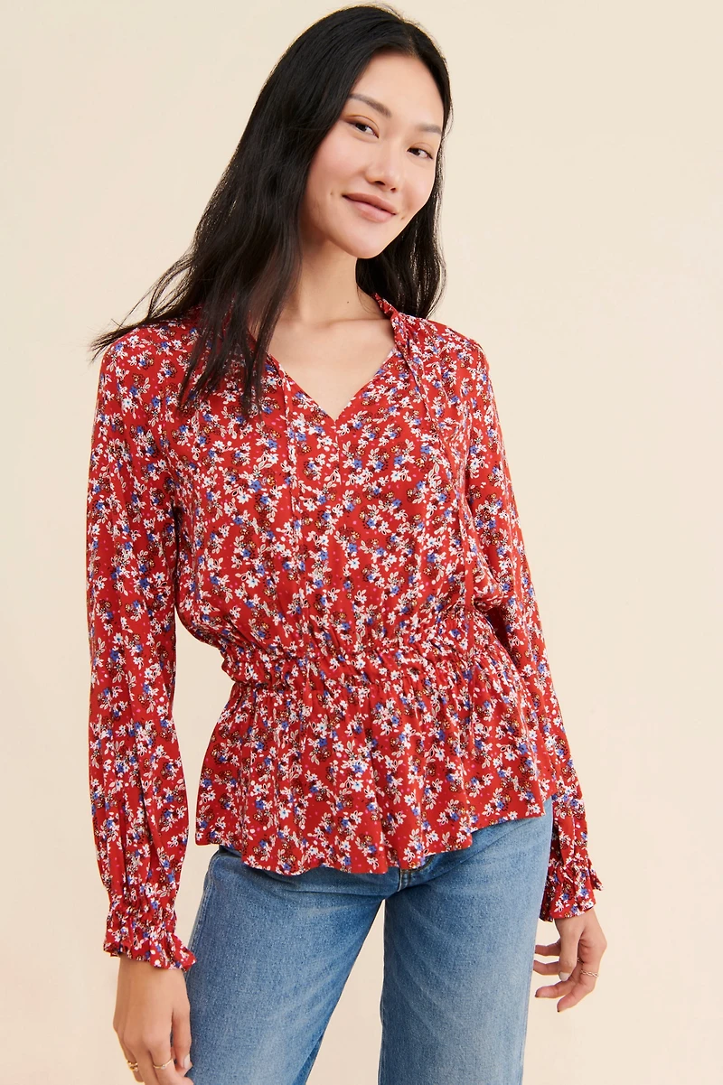 Lost + Wander Wildflower Peplum Blouse