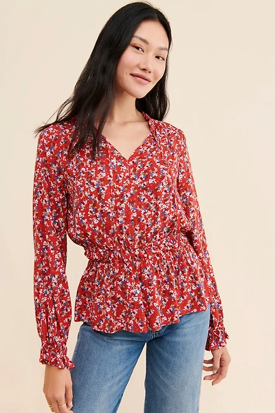 Lost + Wander Wildflower Peplum Blouse
