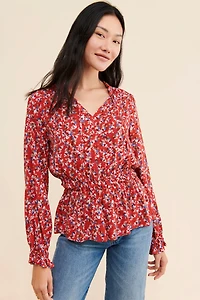 Lost + Wander Wildflower Peplum Blouse