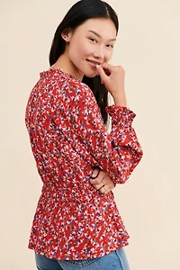 Lost + Wander Wildflower Peplum Blouse