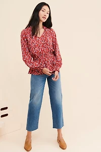 Lost + Wander Wildflower Peplum Blouse