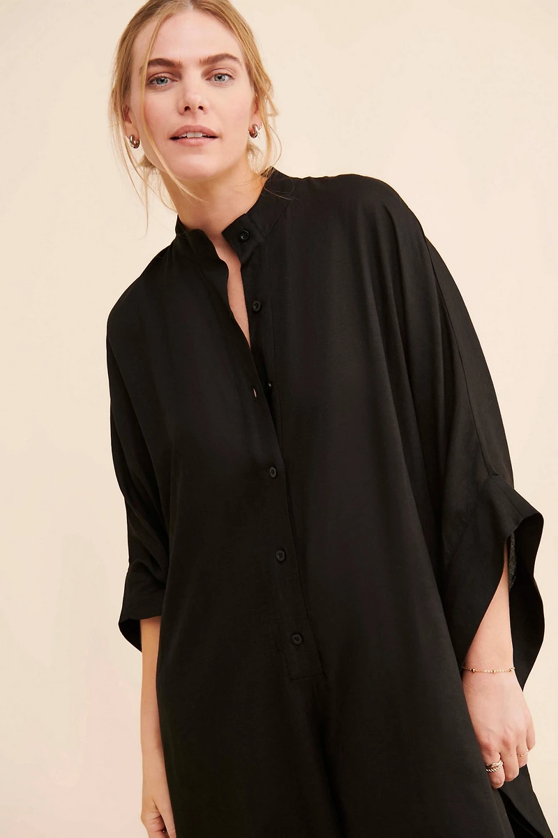Corey Lynn Calter Long-Sleeve Waistless Jumpsuit