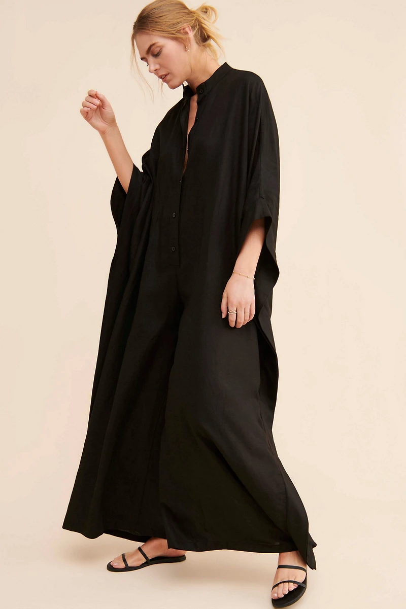 Corey Lynn Calter Long-Sleeve Waistless Jumpsuit