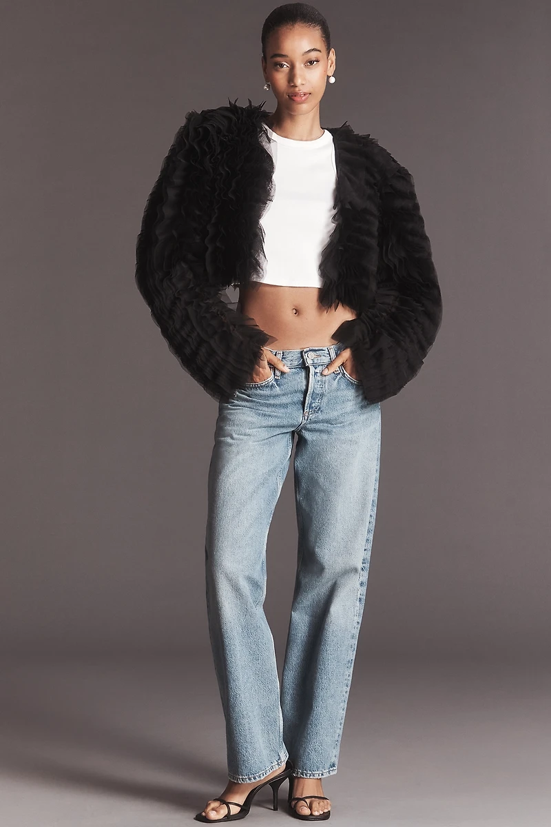 By Anthropologie Tulle Ruffle Bolero