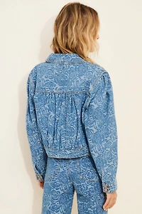 Habitual Jacquard Rose Denim Jacket