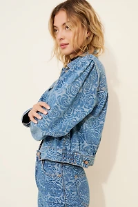 Habitual Jacquard Rose Denim Jacket