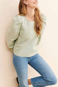 Ichi Halyn Puff Sleeve Blouse