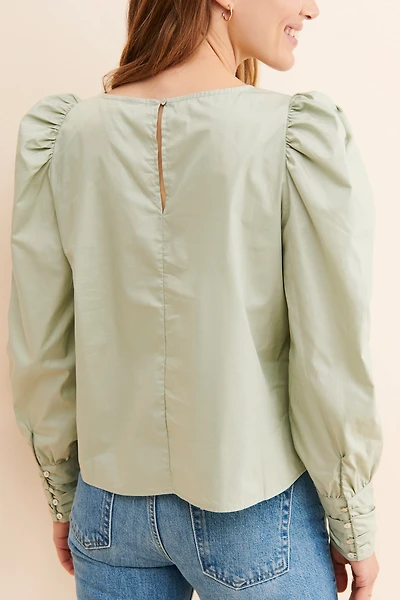 Ichi Halyn Puff Sleeve Blouse