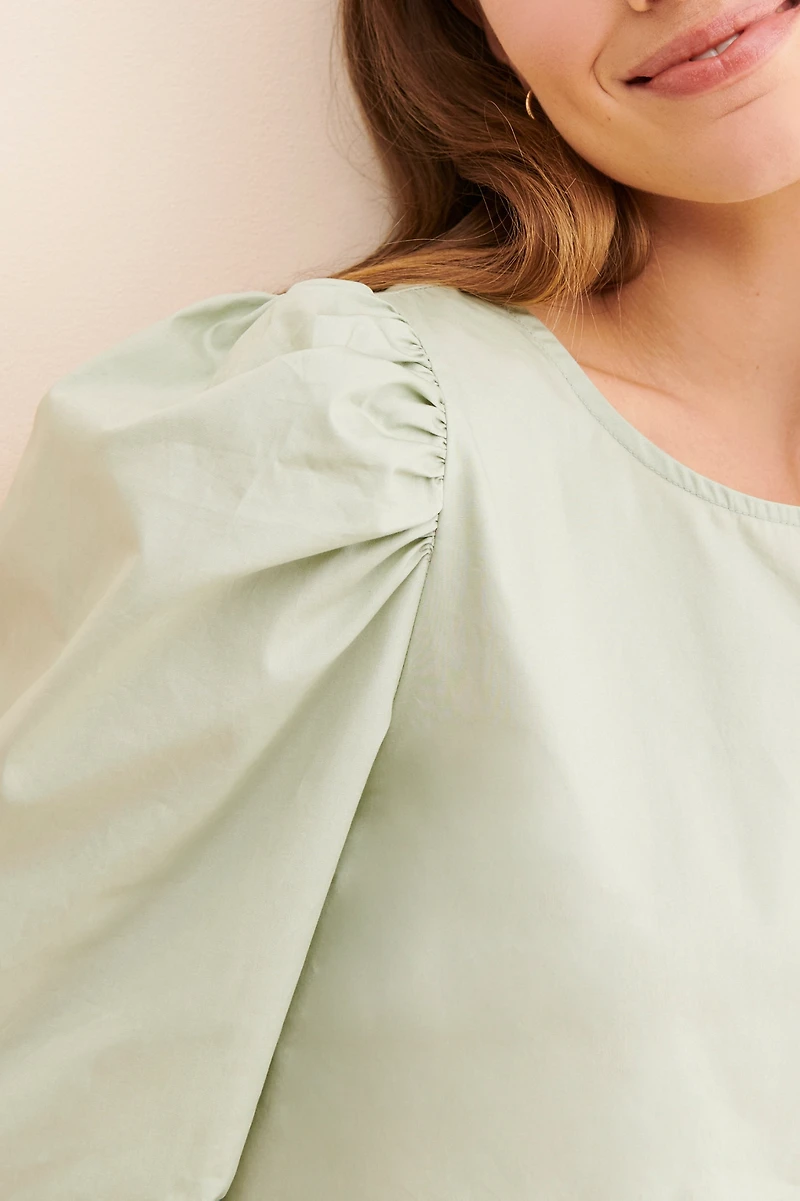 Ichi Halyn Puff Sleeve Blouse