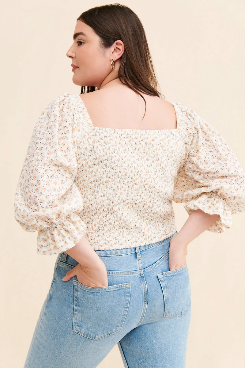 Hutch Eyelet Smocked Blouse