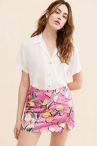 Scotch & Soda Printed Slit Mini Skirt