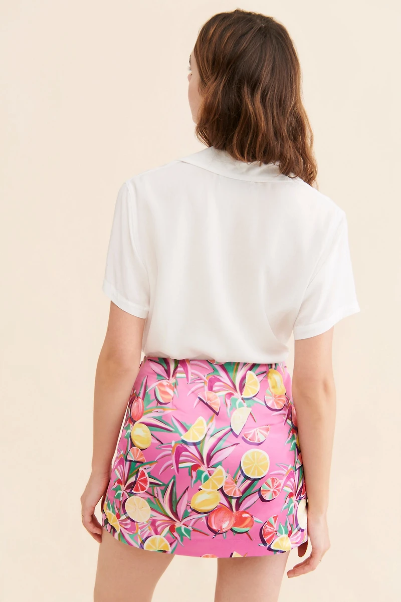 Scotch & Soda Printed Slit Mini Skirt