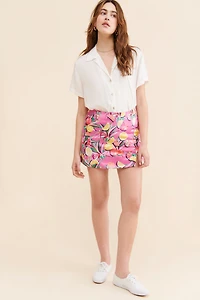 Scotch & Soda Printed Slit Mini Skirt