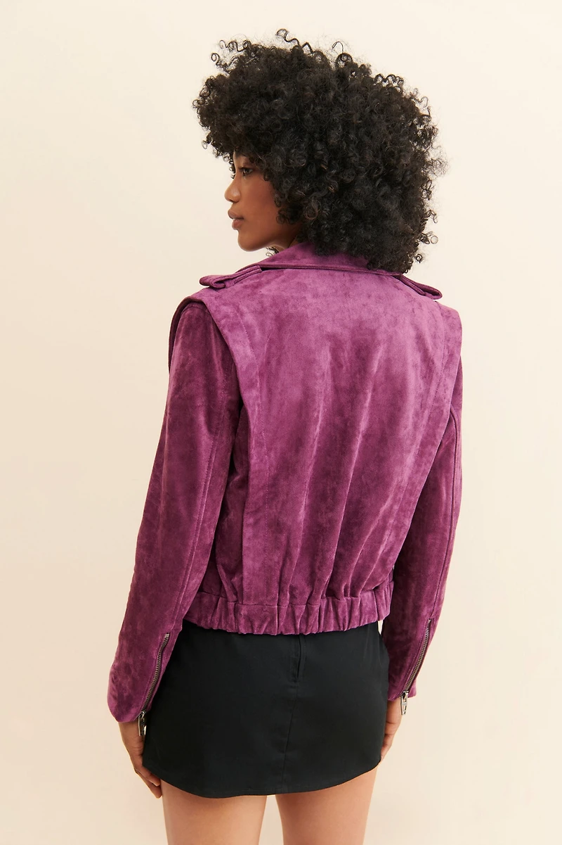 [BLANKNYC] Sparkling Grape Faux Suede Jacket