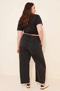 Eloquii Dart Detail Barrel Leg Jeans