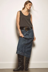 Pilcro The Skipper Seamed Midi Skirt