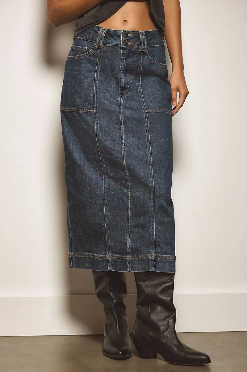 Pilcro The Skipper Seamed Midi Skirt