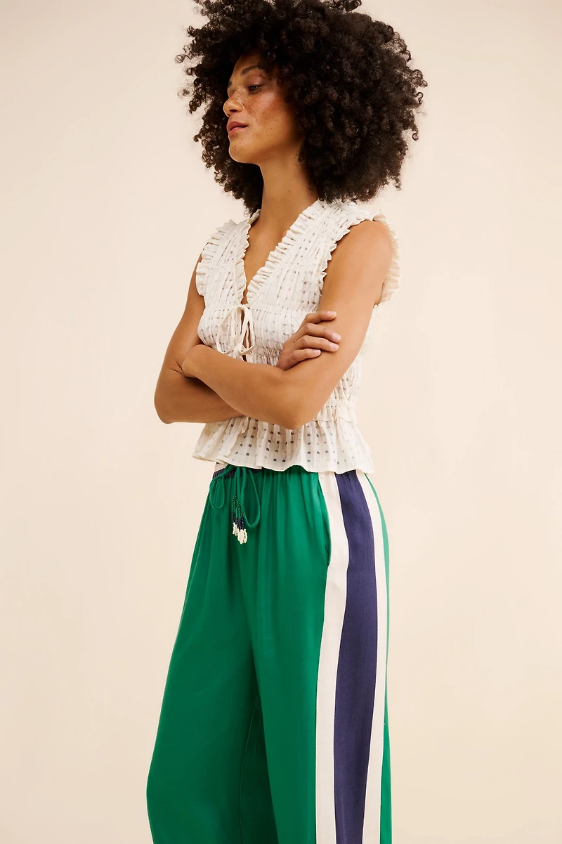 FARM Rio Wide-Leg Twill Trackpants