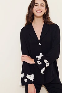 Sleeper Bloom Silk Blend Pajama Shirt