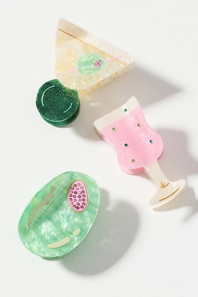 Frasier Sterling Cocktail Hair Claws, Set of 3