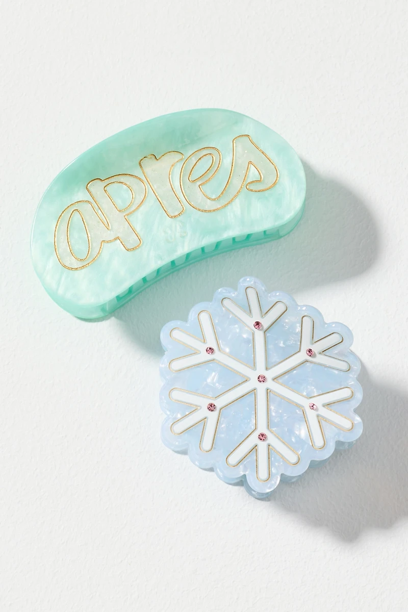 Frasier Sterling Ski Hair Claws, Set of 2