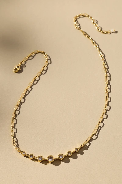 Curved Bar Crystal Necklace