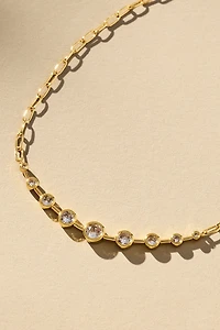 Curved Bar Crystal Necklace