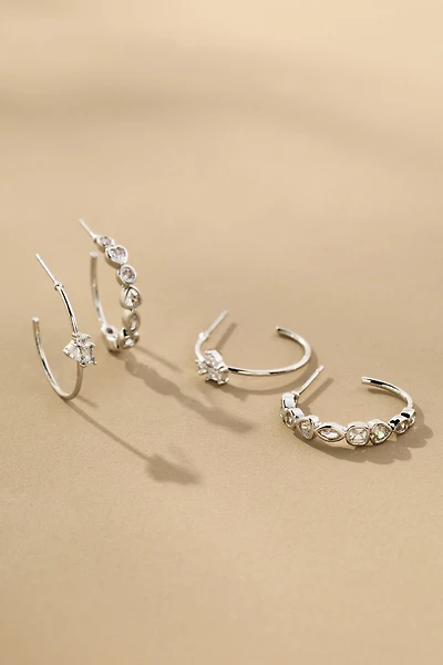 Glam Crystal Hoops, Set of 2