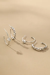Glam Crystal Hoops, Set of 2
