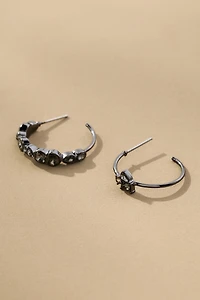 Glam Crystal Hoops, Set of 2