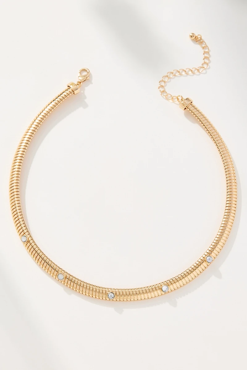 Thick Crystal Collar Necklace